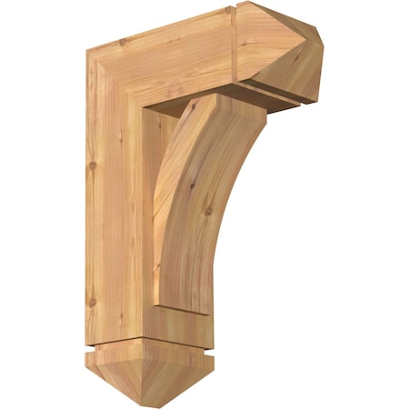 Thorton Arts And Crafts Smooth Bracket W/ Offset Brace, Western Red Cedar, 7 1/2W X 18D X 26H